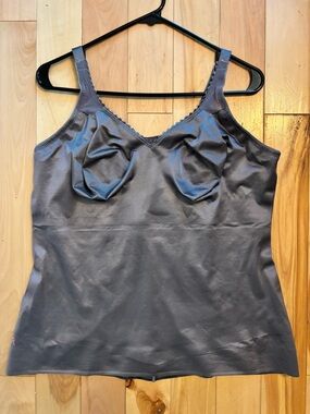 Ruby Ribbon Shaping Cami Bra Longline Tank Size 46 Black Wirefree Support